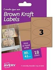 Avery - A6 Brown Kraft Labels HBK03 (oval 3x)  